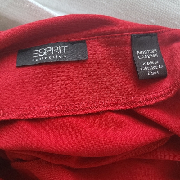 Esprit Collection Red Asymmetrical Ruched Midi Stretch Dress XS - Picture 6 of 7